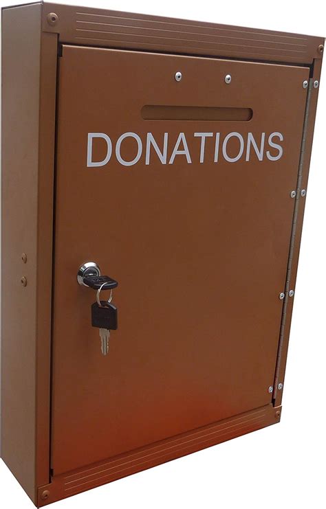 metal donation box|heavy duty outdoor donation box.